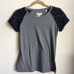 Jack Wills gray and lace top size 2. NWOT